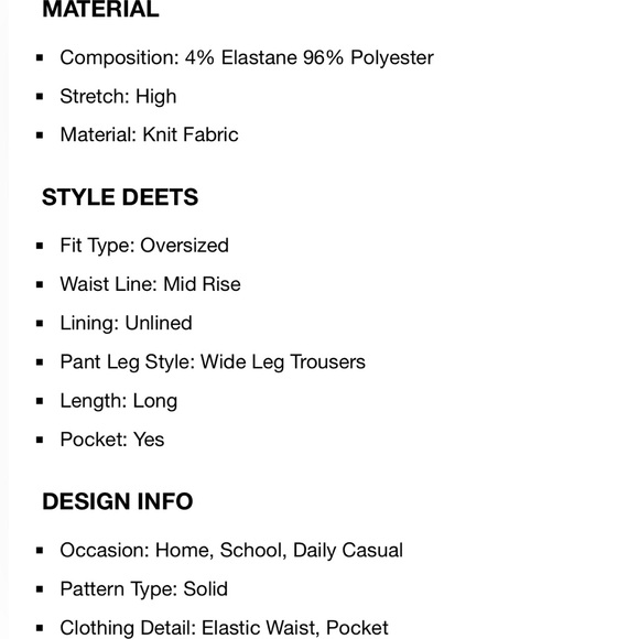 BLUE ELASTIC WAIST WIDE LEG PANTS 💙 - Picture 5 of 5